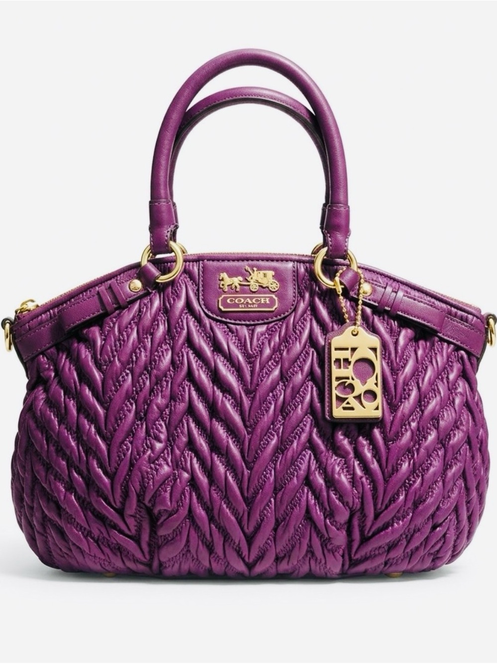 Coach 70th Anniversary Quilted Shoulder Bag with Gold Hardware